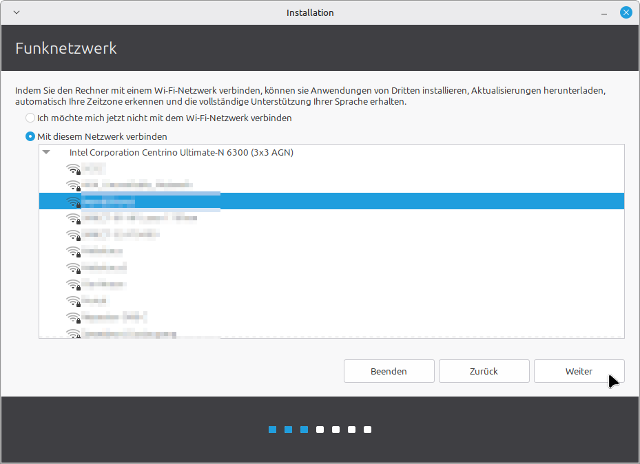 Funknetzwerk bestätigen
