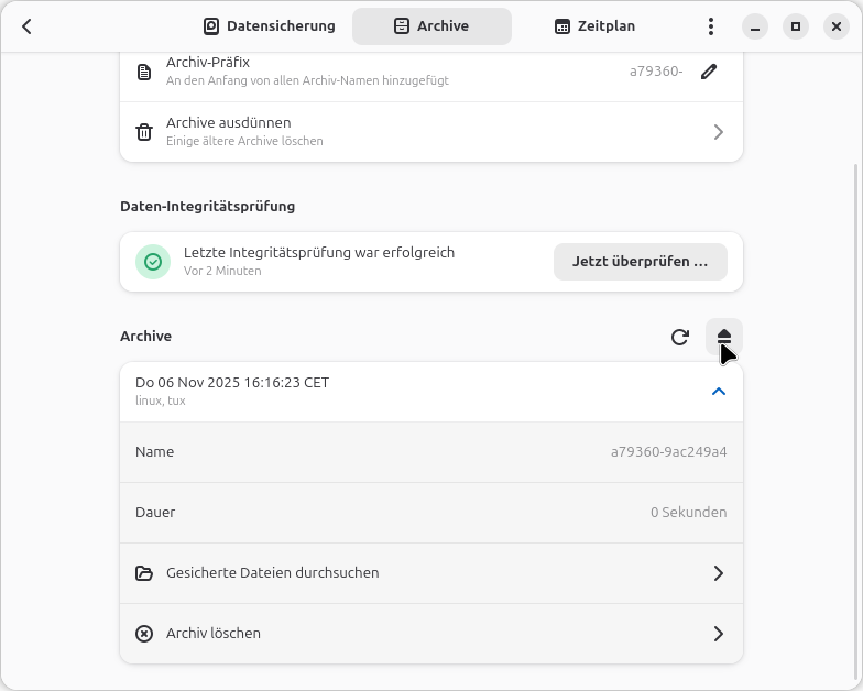 Einbindung der Sicherung lösen